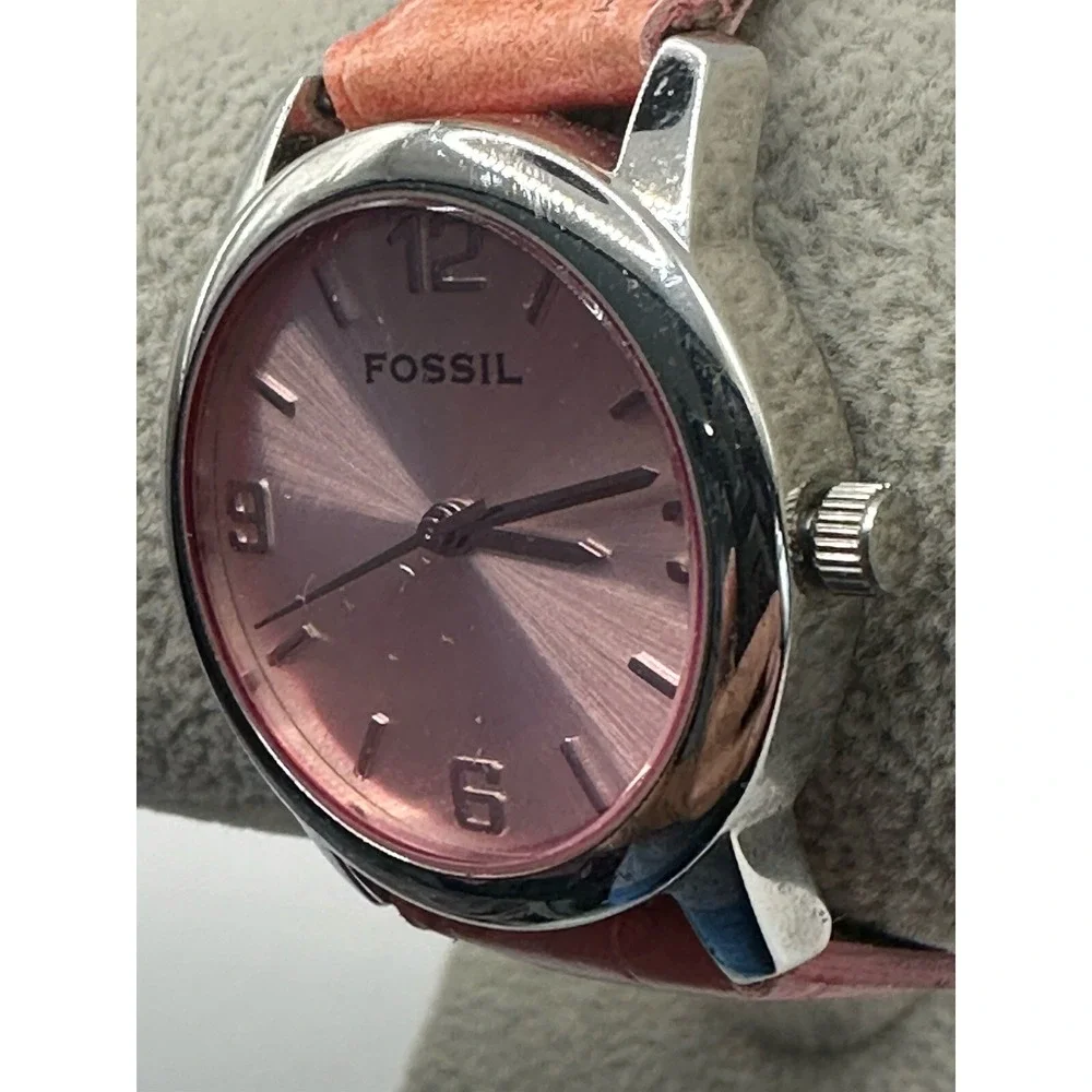 Fossil jr-8643‎ Womens Watch Pink Band Dial New Battery 31MM 8